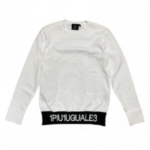 1PIU1UGUALE3 GOLF GRK051 POE446 リブロゴクルーネックニット レディース