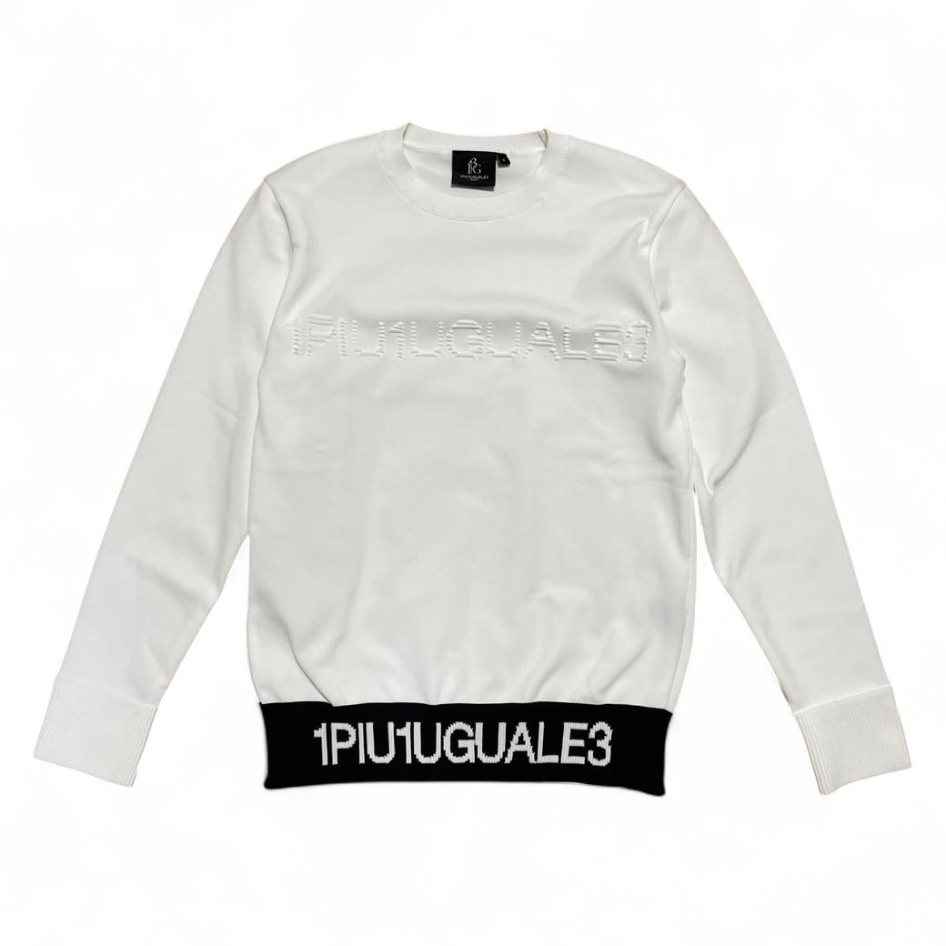 1PIU1UGUALE3 GOLF GRK051 POE446 リブロゴクルーネックニット レディース