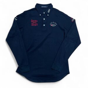 rough&swell RSM-20214 HIGH FIVE L.S. 鹿の子 刺繍 長袖 ポロシャツ ( ブラック )