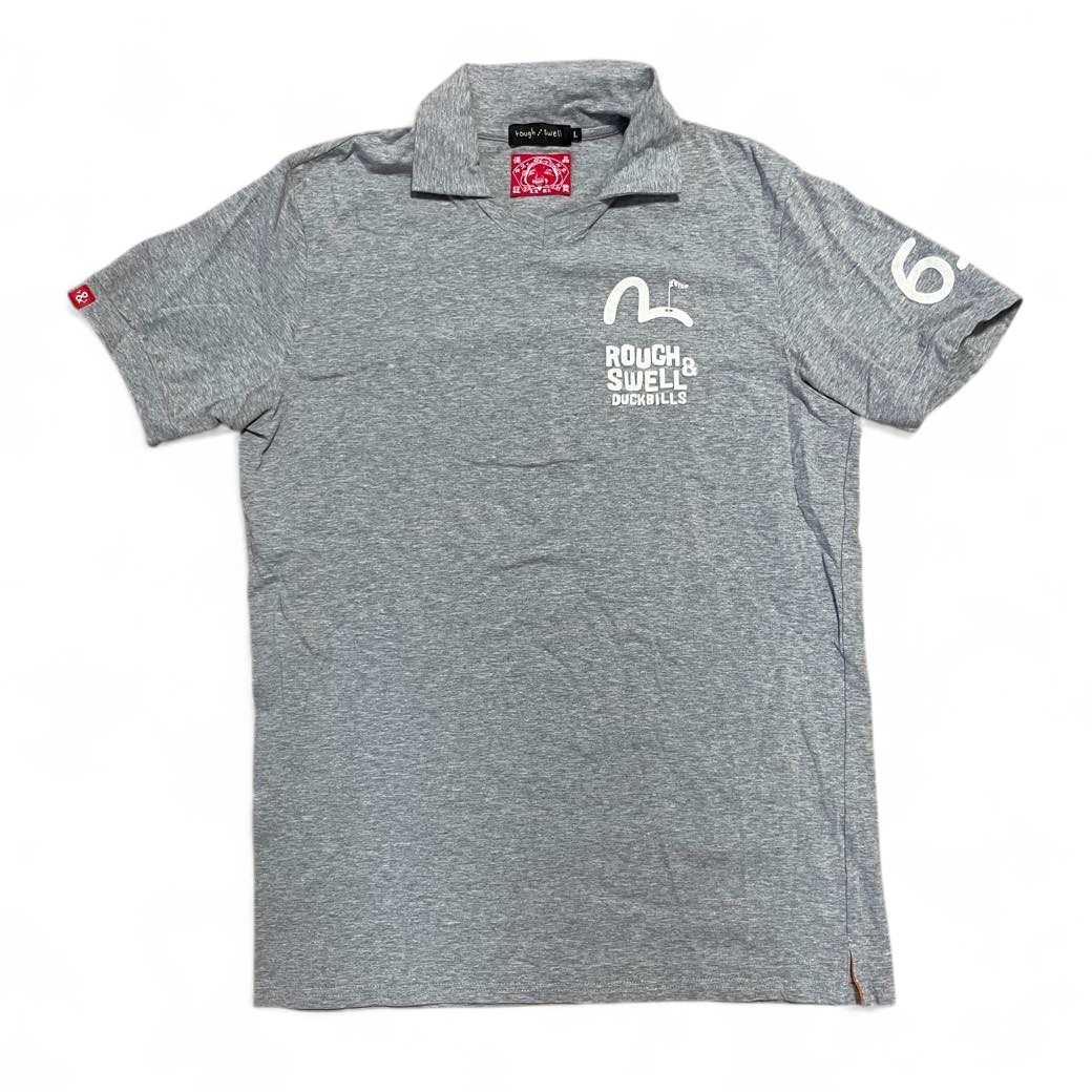 襟付 半袖Tシャツ グレー系