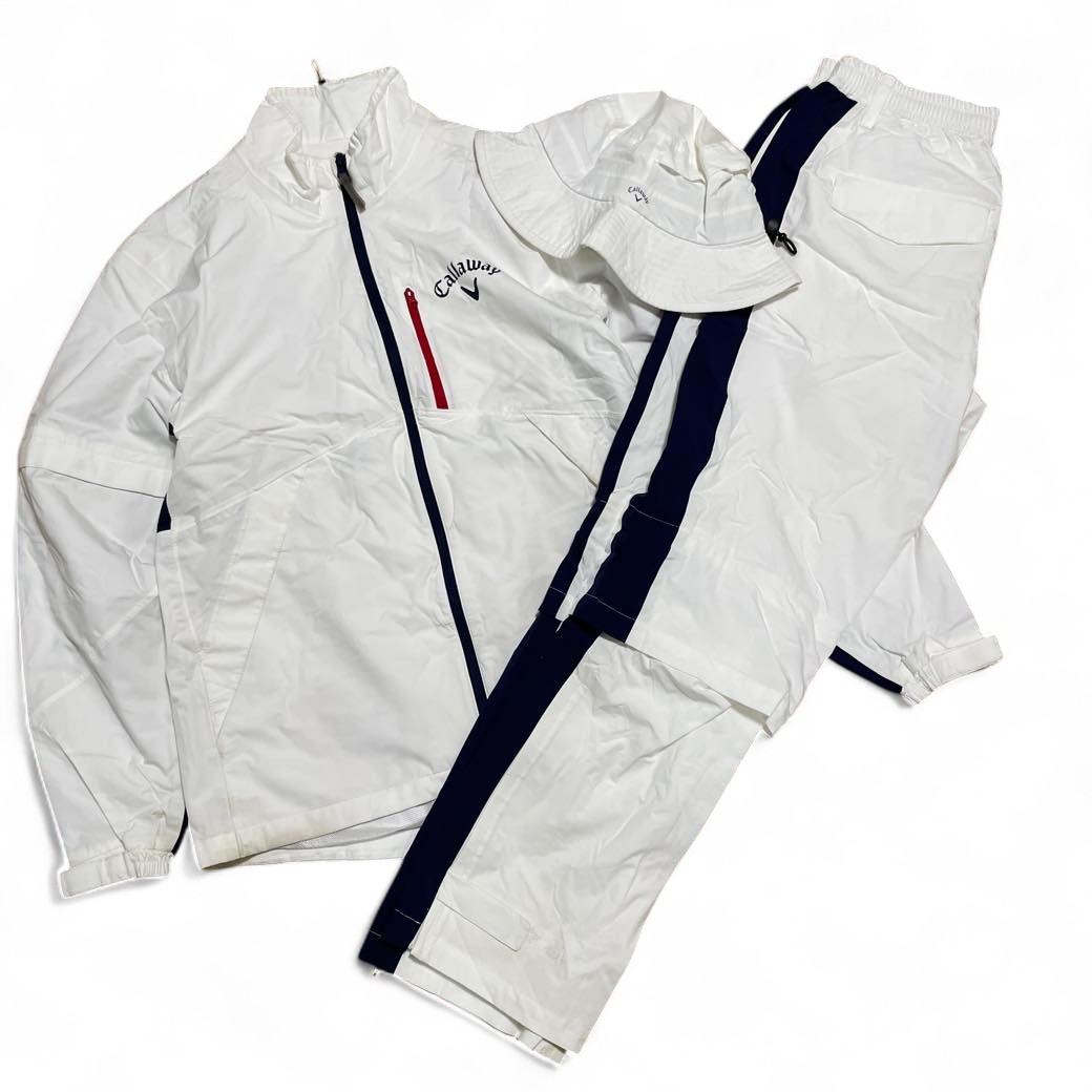 メンズ レインウェア セットアップ + ハット 3ピース 雨具